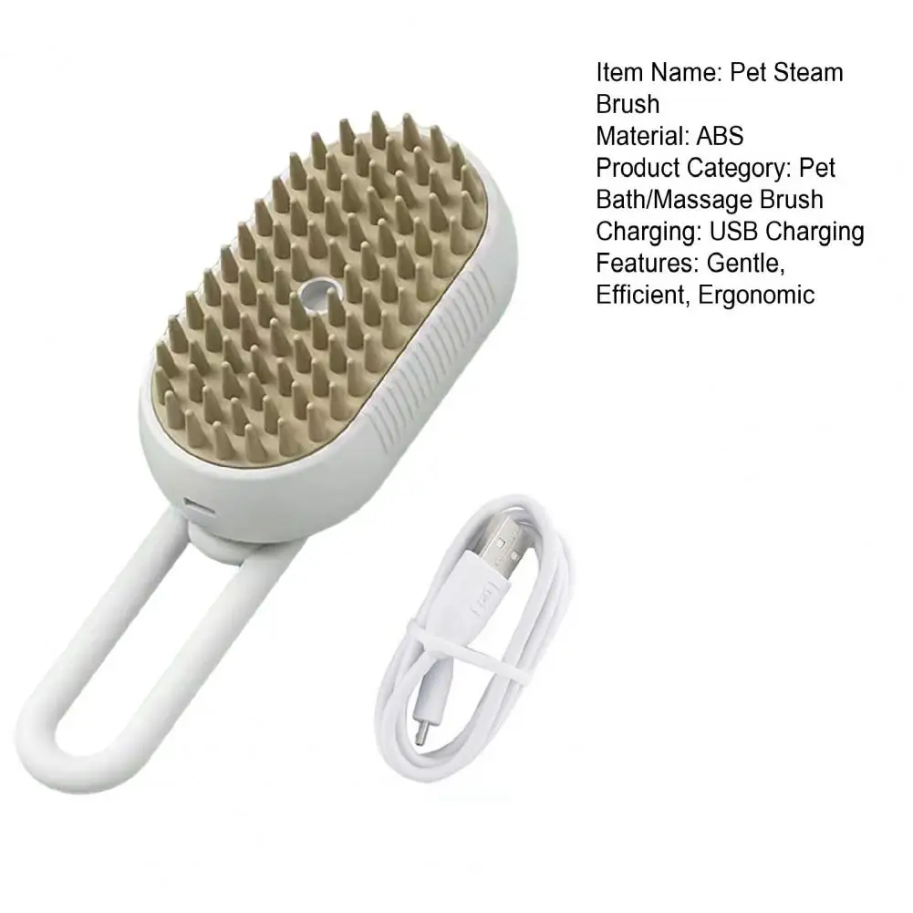 3 In 1 Pet Steam Brush USB Rechargeable Grooming Self Cleaning Spray Cat Comb Hair Detangler Massage