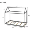 House Twin Bed Frame Wooden Platform Bed for Kids,No Box Spring Needed, Gray 2