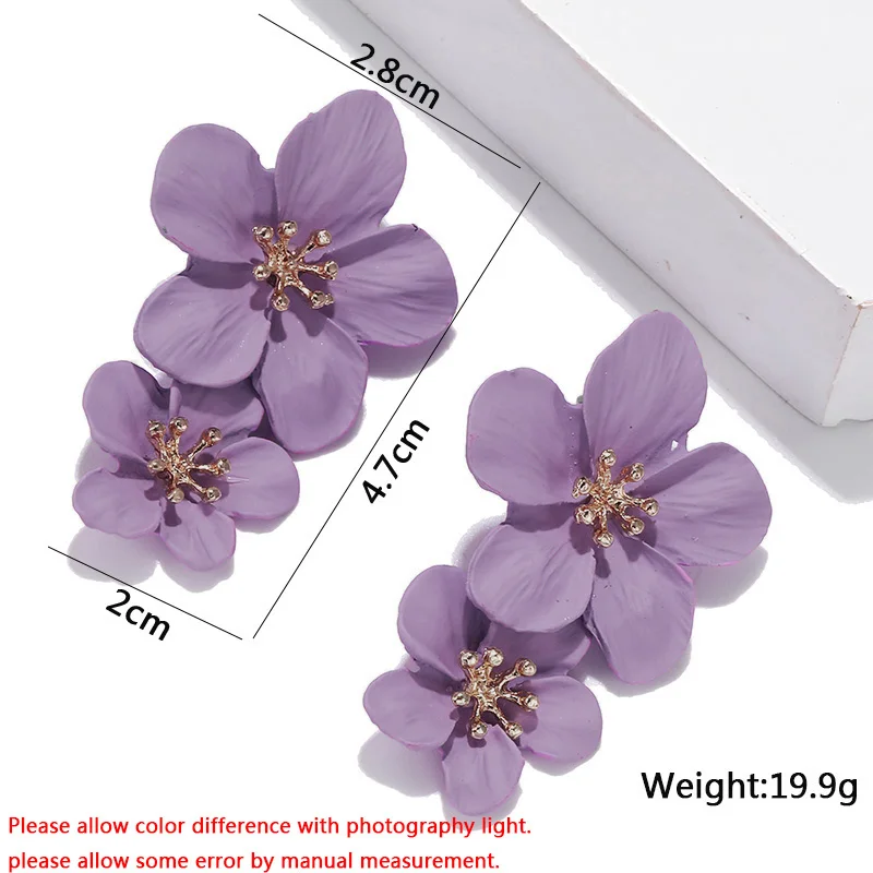 Dangle Earrings Women Small Round Flower Butterfly Hanging pendientes mujer