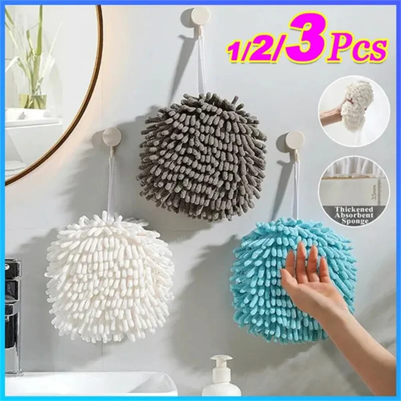 Didihou Plush Hand Towels Kitchen Bathroom Hand Towel Ball With Hanging  Loops Quick Dry Soft Absorbent Microfiber Towels - Cleaning Cloths -  AliExpress