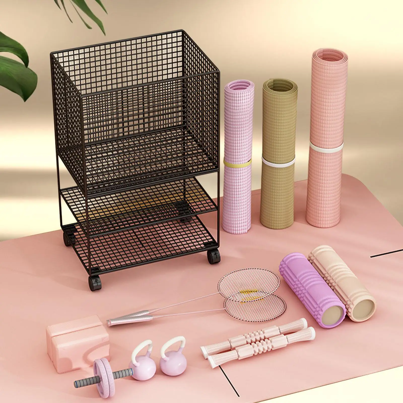 Yoga Mat Storage Rack Metal Exercise Equipment Storage Gym Accessories Weight