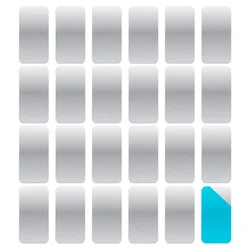 Adhesive Metal Plates for Magnetic Mounts - Set of 24, Versatile Metal Strips with Strong Adhesive (Silver)