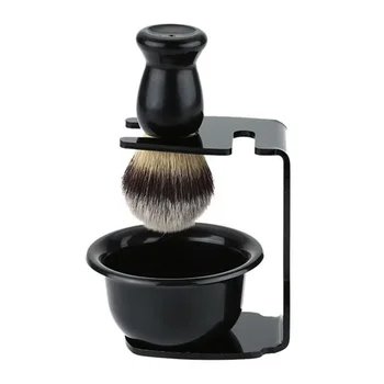 Men's Shaving Tools Set Shave Brush Comes with Bracket Soap Mug Soft Bristles Hair Salon Barber Soap Foam Facial Cleaning Tools 2
