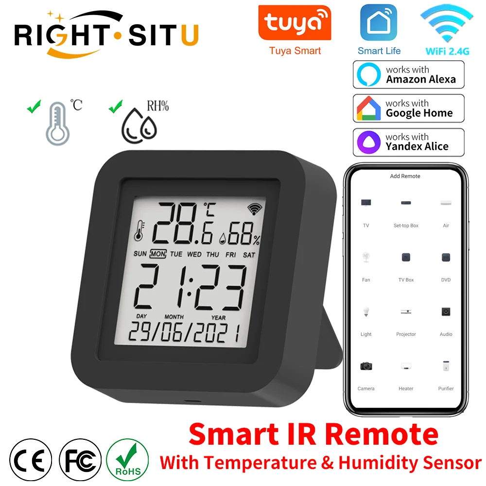 Urządzenie 2w1: pilot HUB IR z czujnikiem temperatury i wilgotności Tuya WiFi  za $11.04 / ~45zł