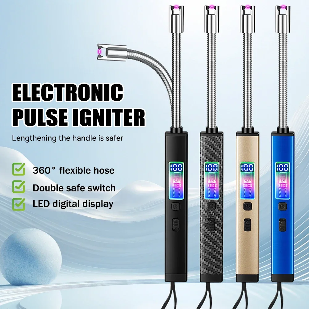 Cigarette Lighter Electric Arc Igniter Outdoor Lighter Kitchen USB Rechargeable Portable Electronic Lighter Safety Lock Ecofriendly for Candles Gas Stoves