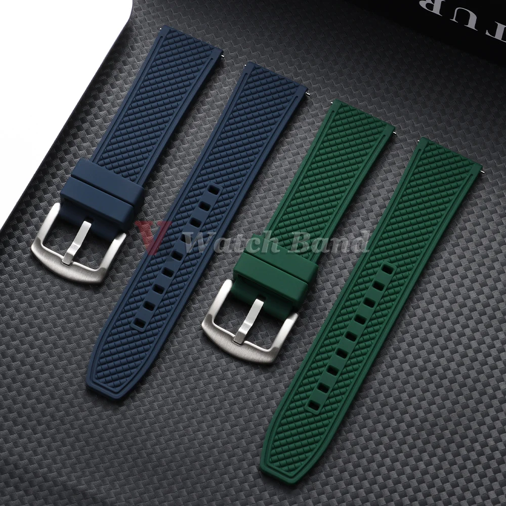 Sporty Waterproof Silicone Watch Strap - 20mm/22mm