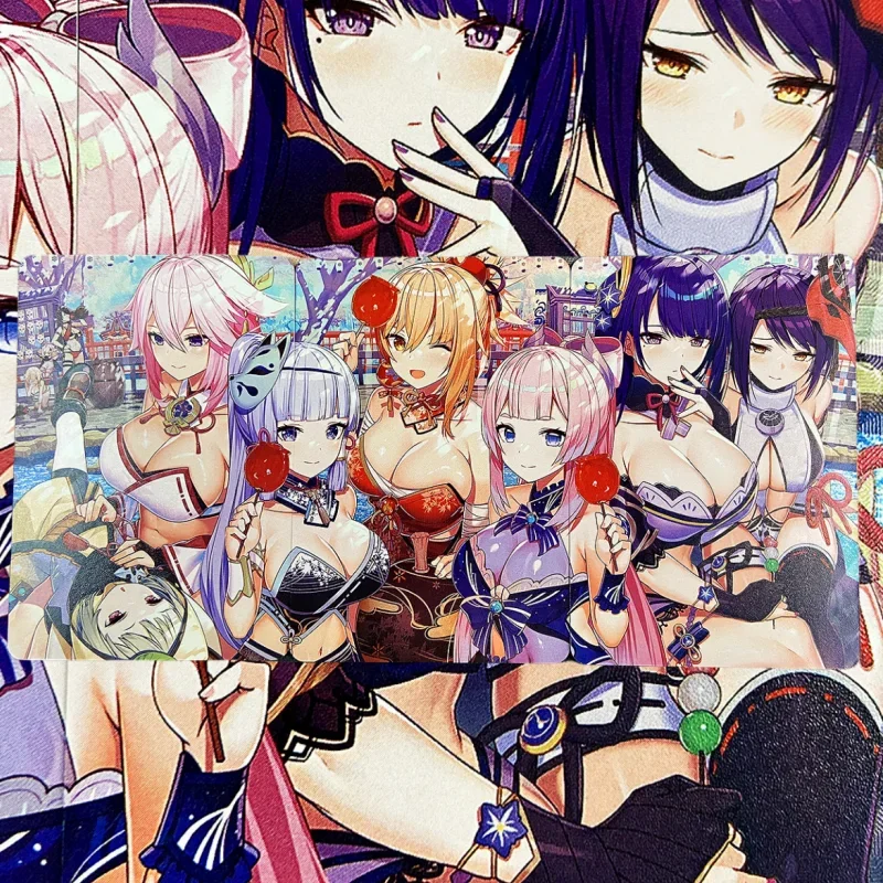 

3 шт./компл. Аниме игра сексуальная карточка ACG девушка Genshin Impact Kamisato Ayaka Kawayi коллекция рефракция цветная вспышка три карты часть 1