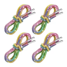 

Glitter Shoe Laces Rhinestone Rope Replacemen Colorful Round Bling Shiny Net for Shoes Clothes Sweatpants Shorts Hoodies Bags