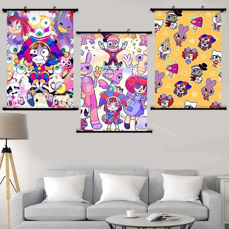 The Amazing Digital Circus Canvas Painting Pomni Wall Art Room Decoration Anime Estetica Poster Soggiorno Office Home Decor