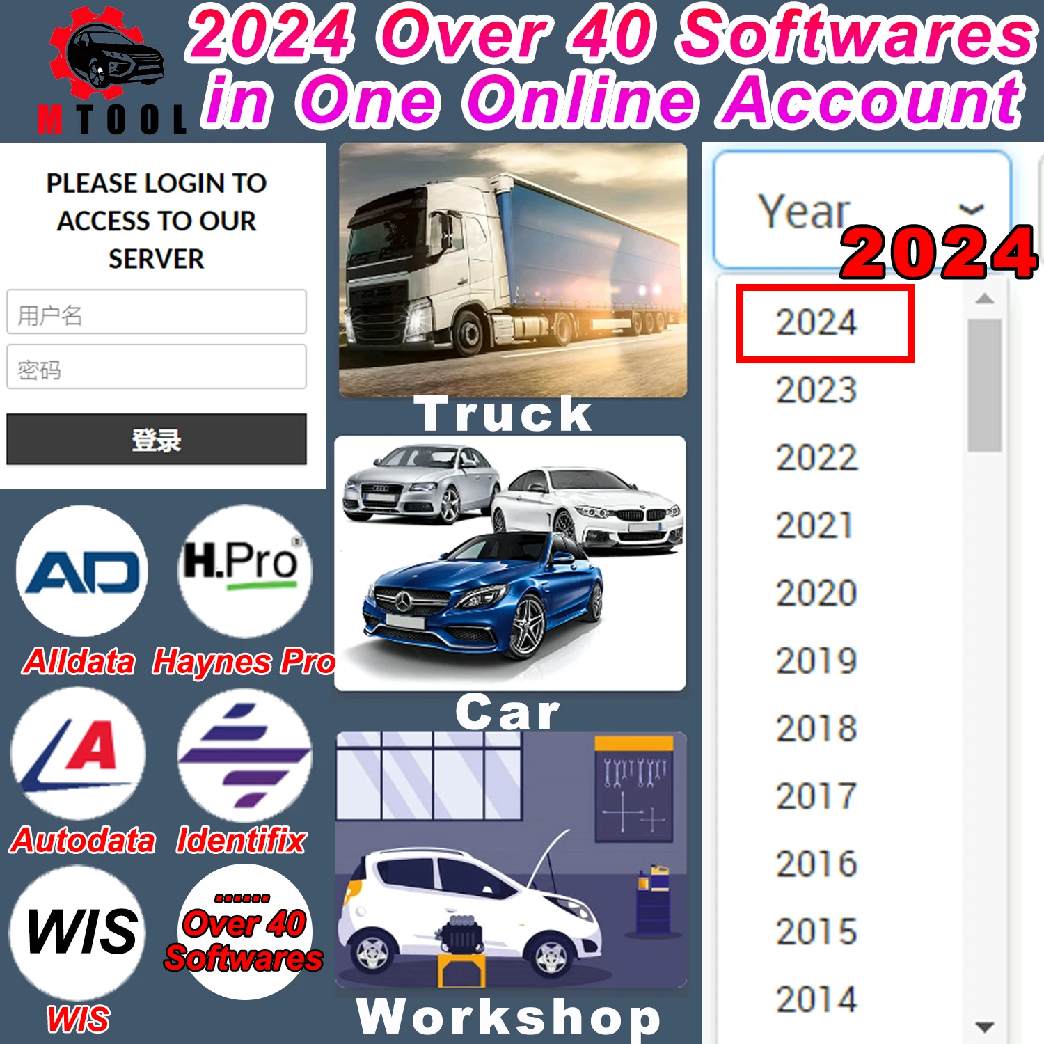 Car Repair Software Online Account for Autodata Auto Data Alldata All Data USA Haynes PRO WIS Service Box Identifix Workshop Repair Software