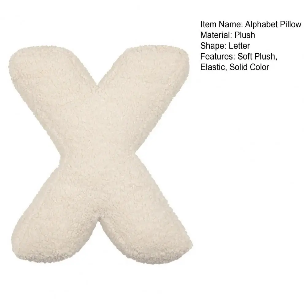 Alphabet Pillow A-Z 26 Letters Shape Elastic Fully Filling Plush Stuff Sofa Bed Couch Decor Office Nap Pillow Car Seat Pillow