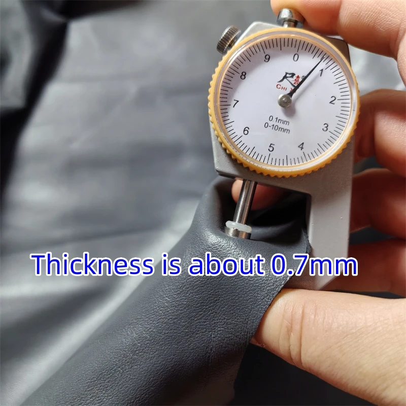 다크 그레이 양가죽, 0.5mm, 0.7mm 첫 번째 레이어 가죽 진짜 가죽 원단, 의류용 수제 DIY. 가죽 바지, 전체 양가죽