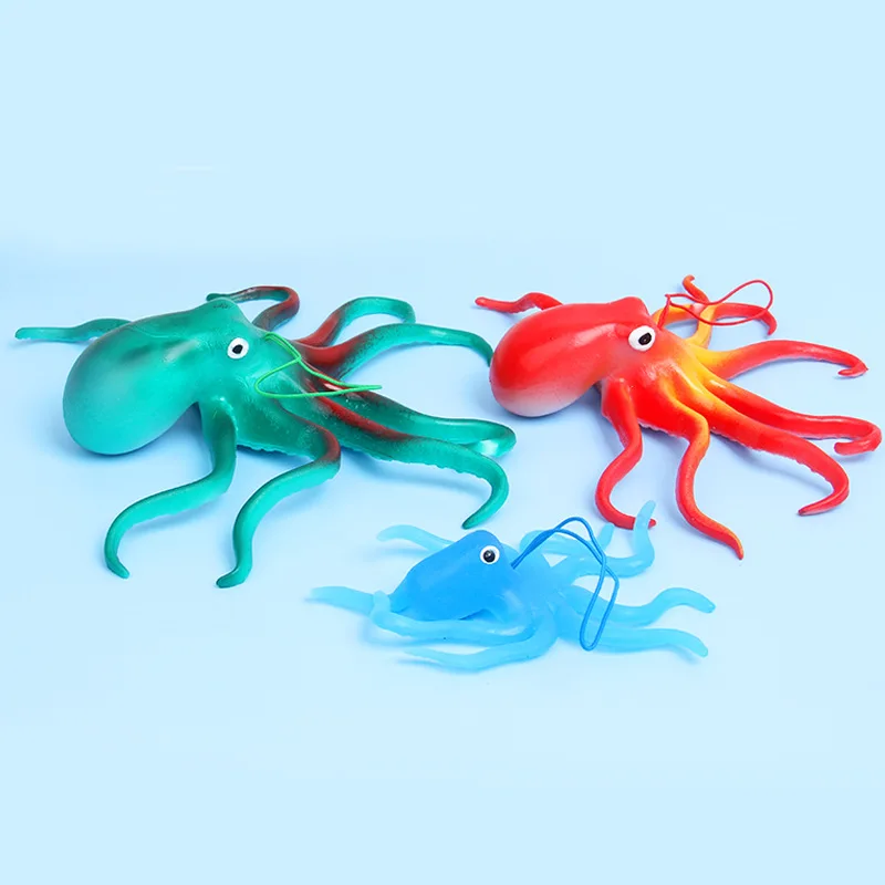 Children's Funny Toys Simulation Octopus Toy Model Soft Elastic Toys Animal World Decoration Squid Education Puzzle Cognition