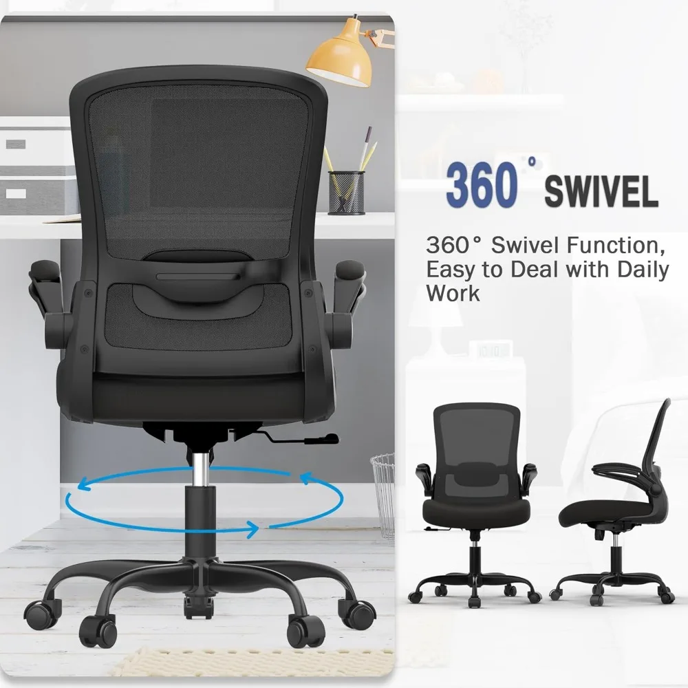 Office Chair, Comfy Desk Chair with Adjustable Lumbar Support, High Back Mesh Ergonomic Computer Chair 3