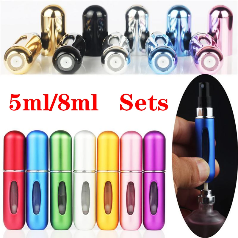 

Perfume Bottle Set 8Ml 5Ml Perfume Refill Bottle Portable Mini Refillable Spray Jar Scent Pump Mini Empty Cosmetic Containers