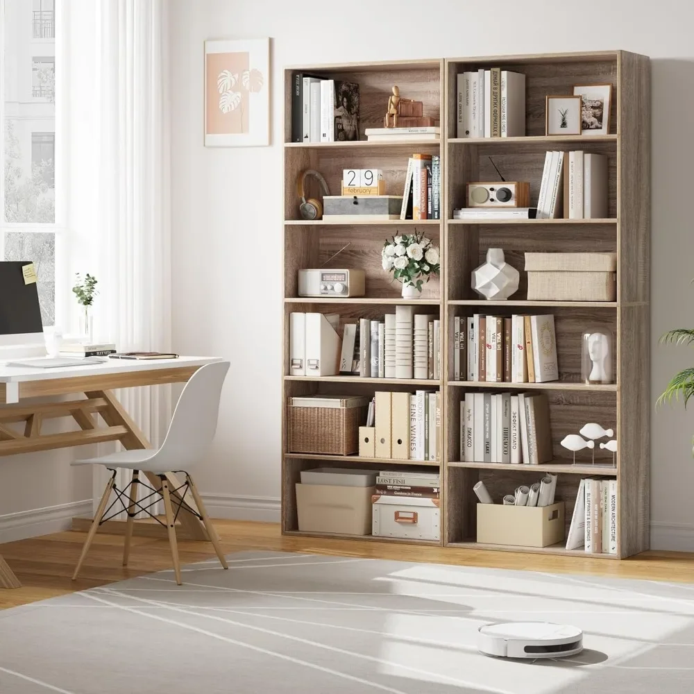 6-Tier Open Bookcase and Bookshelf, Freestanding Display Storage Shelves Tall Bookshelf Bookcase for Living Room and Office 4