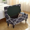 1pc Printed Ottoman Footstool Cover Stretch Piano Storage Stool Covers Rectangle Non-Slip Bedside Footrest Slipcover housse pouf 4