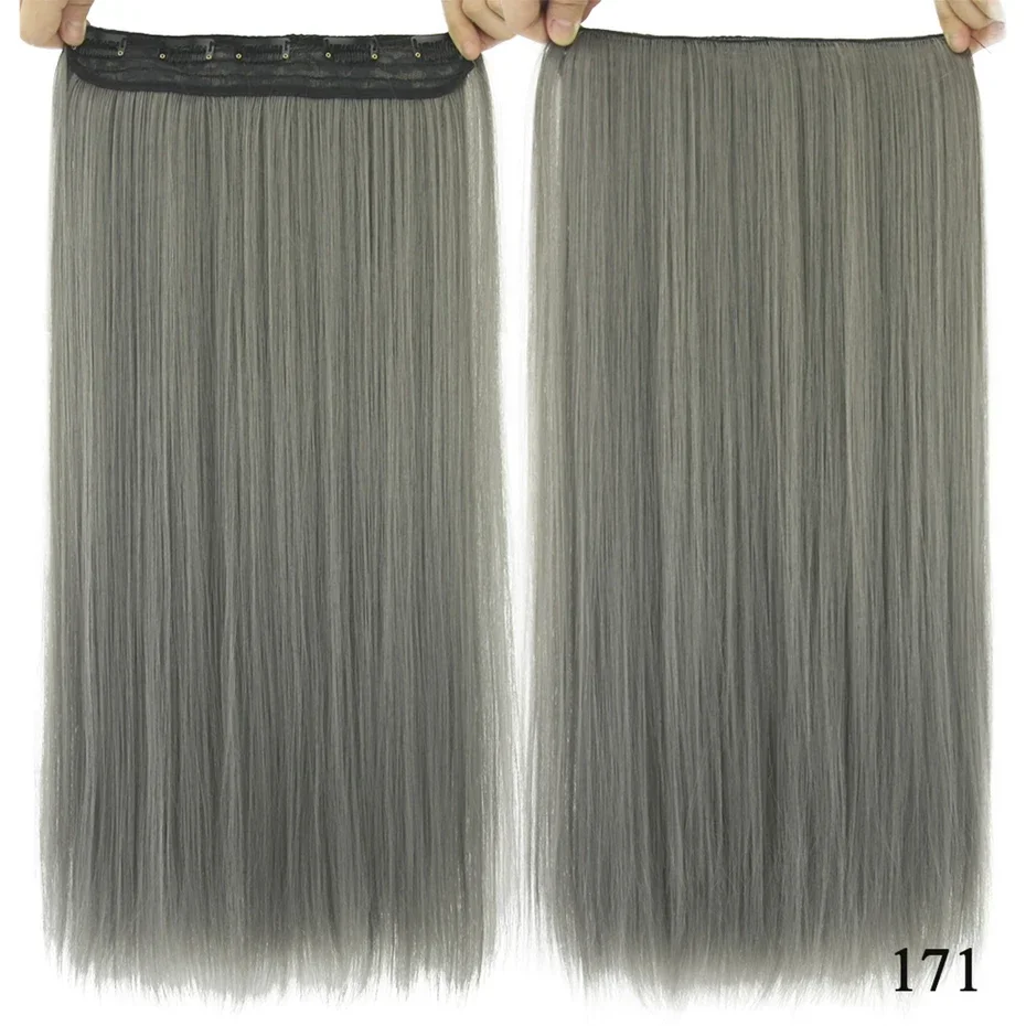 Black To Grey Ombre Synthetic Clip-in Hair Extensions For Women_voghion.com