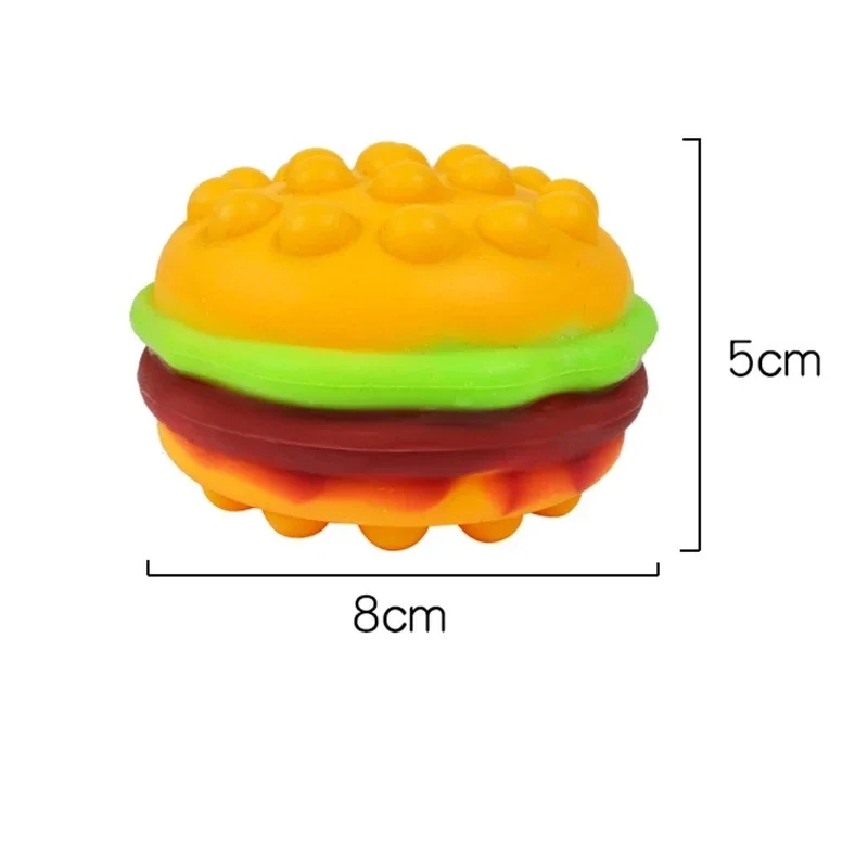 NEW 3D Hamburge Pop Ball Bolinha Anti Stress Push Kawaii Fidget Toys Popete Fidgets Antistress Toy Pop Adults Squeeze for Kids