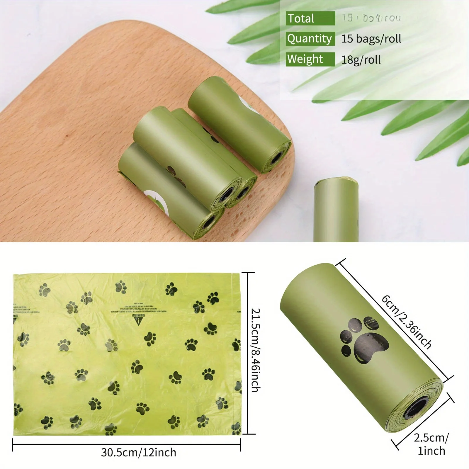 Biodegradable Dog Poop Bags 120 Count Leak-Proof Unscented Waste Bags for Dogs High-Quality Corn Starch Material