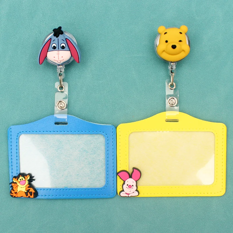 Cartoon Piglet Eeyore Tigger Style Badge Reel Nurse Workers Enfermera ID Holder Girl Boy Retractable Name Card Holder