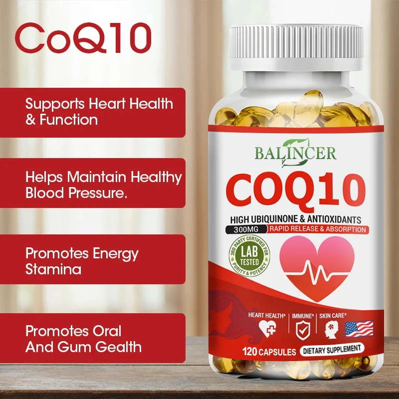 Balincer Organic Coenzyme Q10 Capsules Supports Energy Production Core System Health Supports Immunity Dietary Supplement