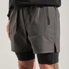 Invisible Open Crotch Outdoor Sex Basketball Shorts Men's Double Layer 2-in-1 Shorts Running Training Stretch Fitness Sweatpants 3