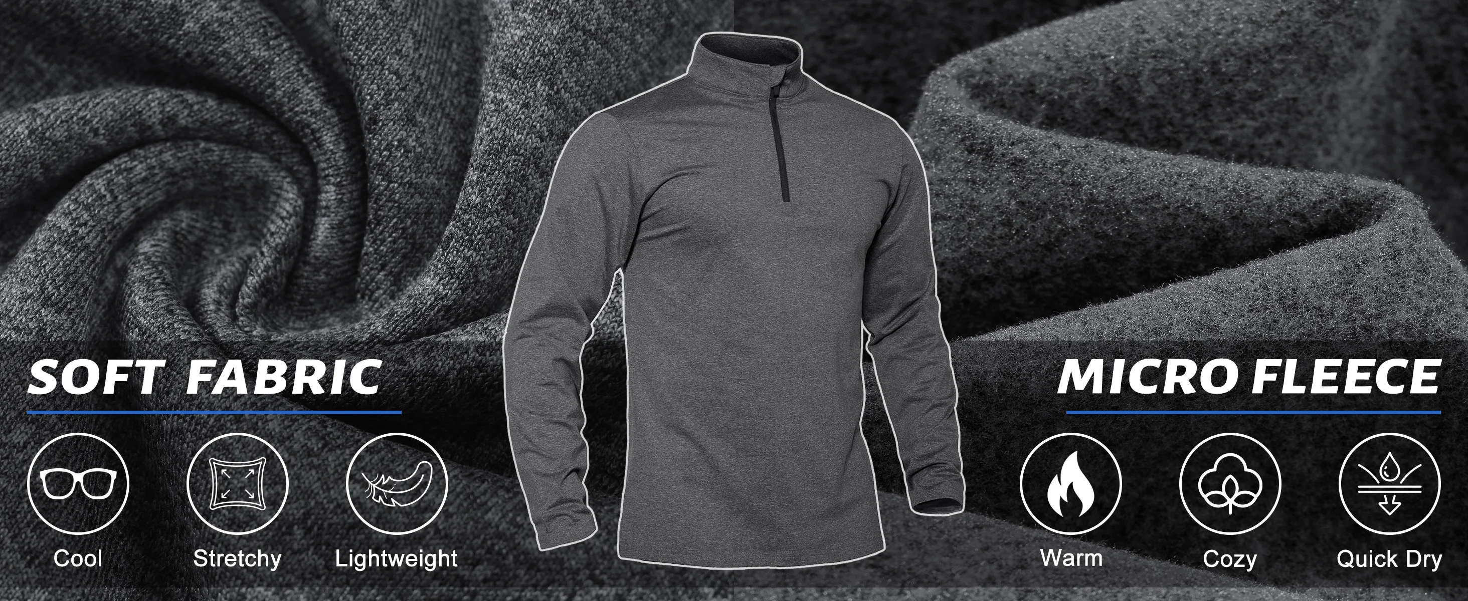 TACVASEN Frühling/Herbst Thermo Sport Pullover männer 1/4 Zipper Tops Atmungsaktive Gym Lauf T-shirt Pullover Männlich Activewear – Detail 6
