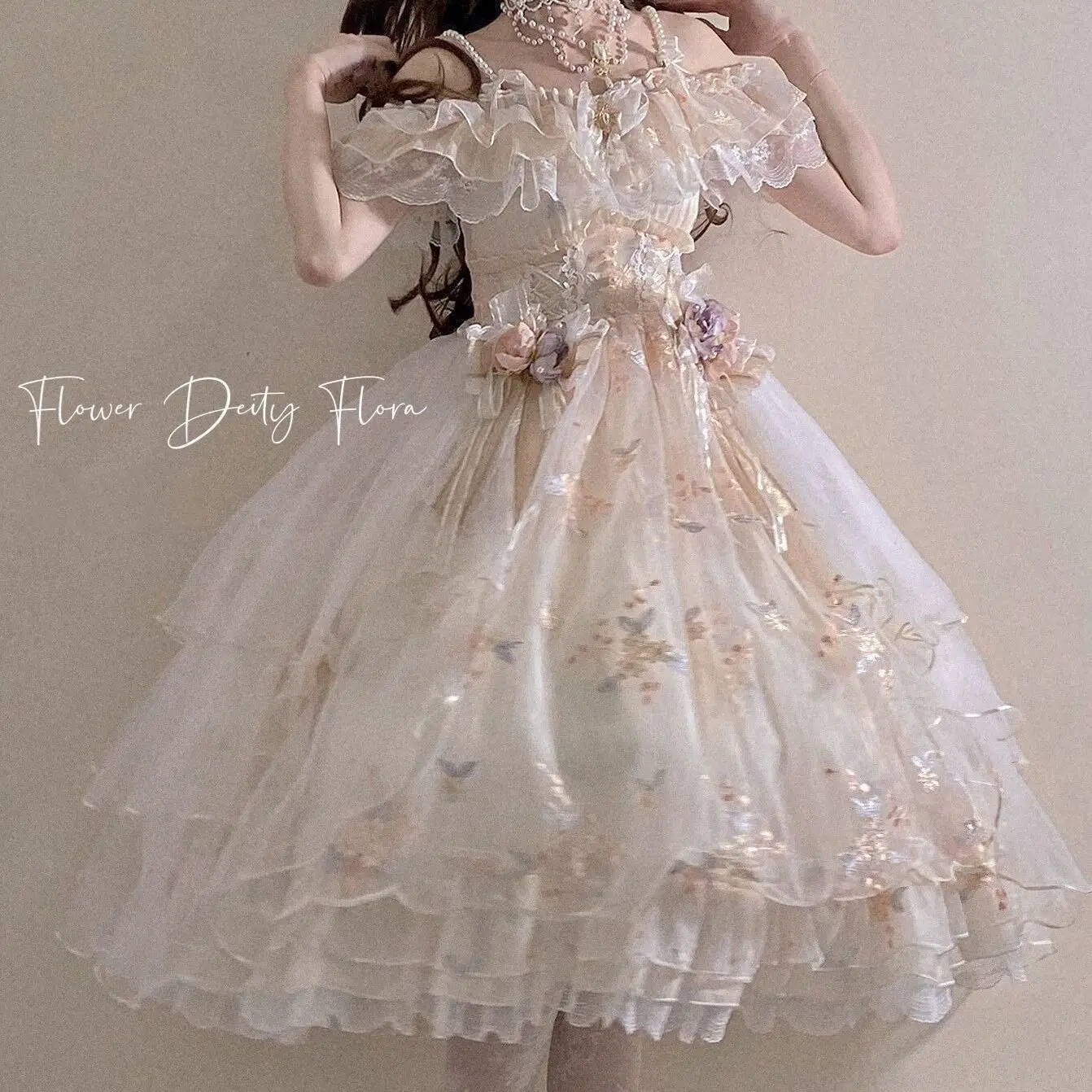 Flower God Flora Lolita Dress Elegant Embroidered Summer Lolita Flower Wedding Dress Gorgeous Sweet JSK Princess Party
