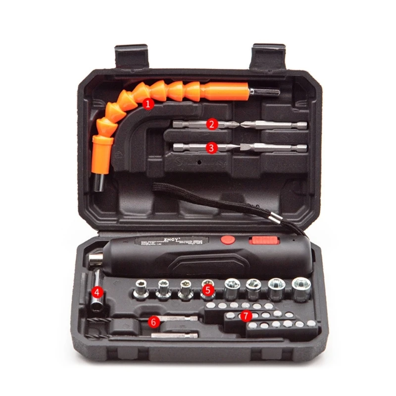 Multifunctional Cordless Electric Hammer Screwdriver with Screwdriver Bits Dropship