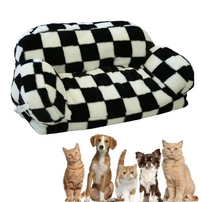

Plush Pet Bed Plaid Home Indoor Pet Sleeping Bed Bottom Zipper Design Pet Sleeping Tool For Cats Dogs And Other Small Animals