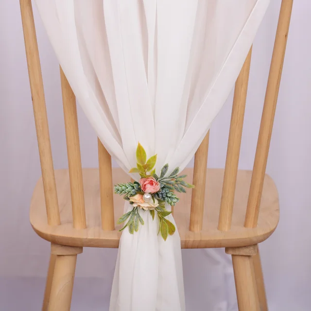 Ceintures de chaise de mariage 17x275cm, 12 pièces, décoration de mariage, décorations de ruban de chaise en mousseline de soie, fête de mariée, Banquet, événement, réception-cadeau pour bébé 3