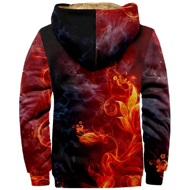 New Flame Cotton Coat Hooded Sweater Casual Print Long Sleeve Zipper Sweater Thick Cotton Coat Autumn/Winter