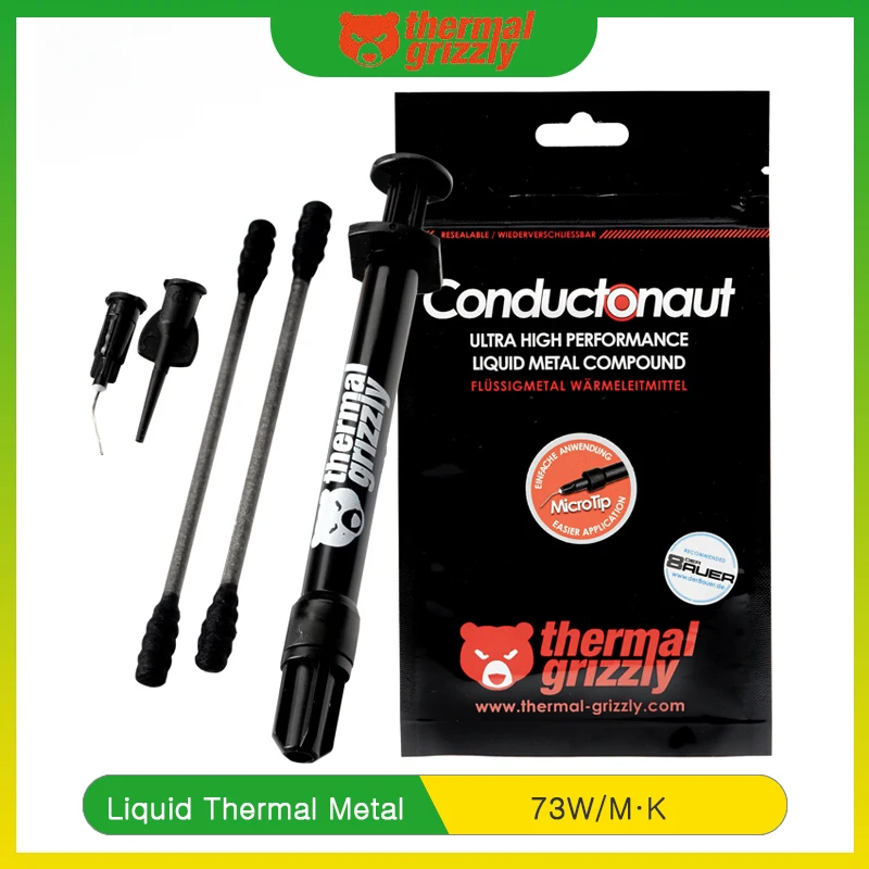 

Thermal Grizzly Conductonaut 73W/MK CPU/GPU liquid metal Heat Conductive Silicon Grease 1g/5g Compound Cooling Paste Grease
