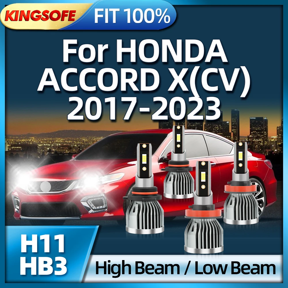 

KINGSOFE LED Headlight H11 Bulbs 40000LM HB3 Car Light 6000K For HONDA ACCORD X CV 2017 2018 2019 2020 2021 2022 2023