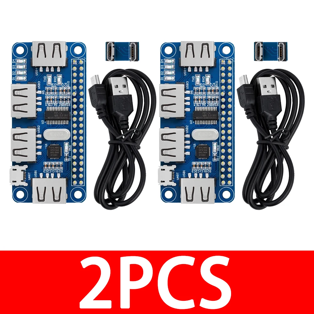 Enhanced USB Hub HAT Extension Board with Serial Debugging Functionality