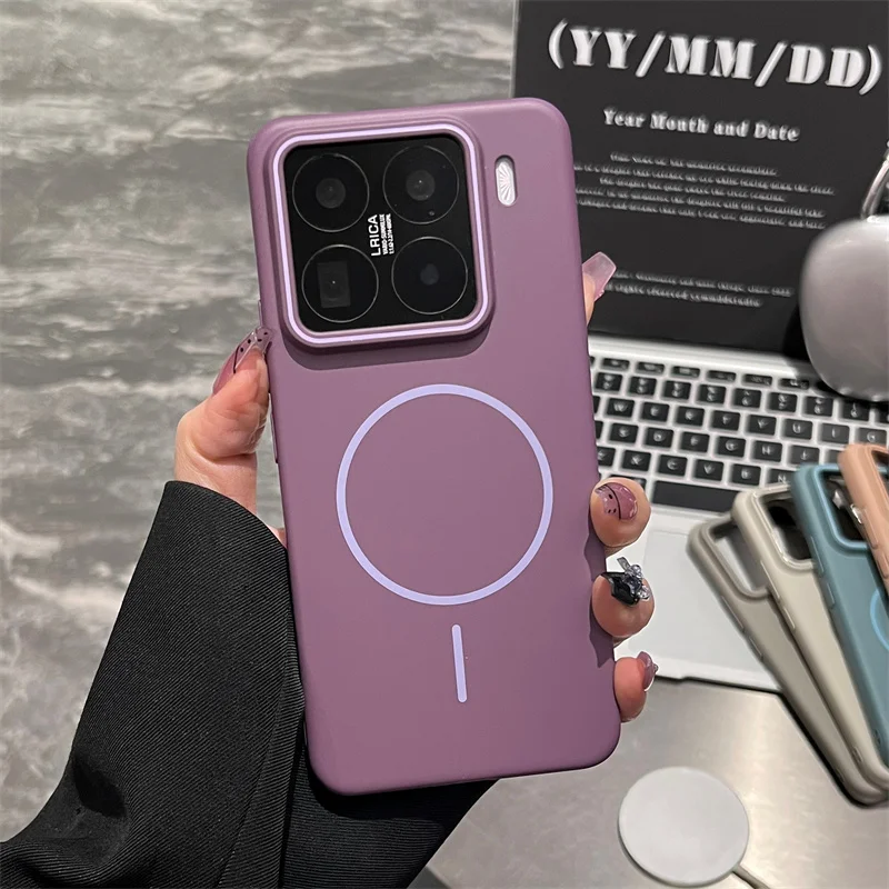 Luxury Matte Wireless Charging Phone Case with MagSafe Compatibility