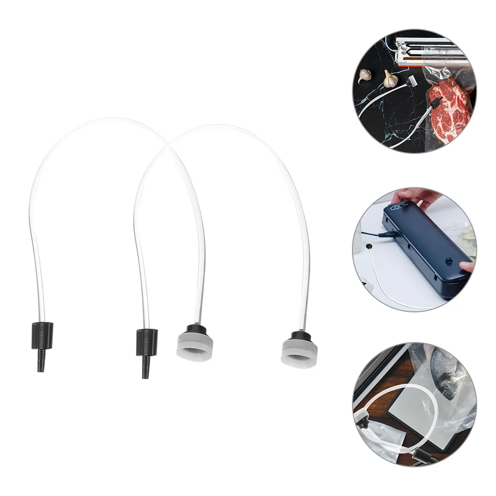 Hose Vacuum Packaging Machine Sealer Attachment Tube Link Catheter Flexible for Bags Accessory Replacement 2 Pcs vacuum sealer machine