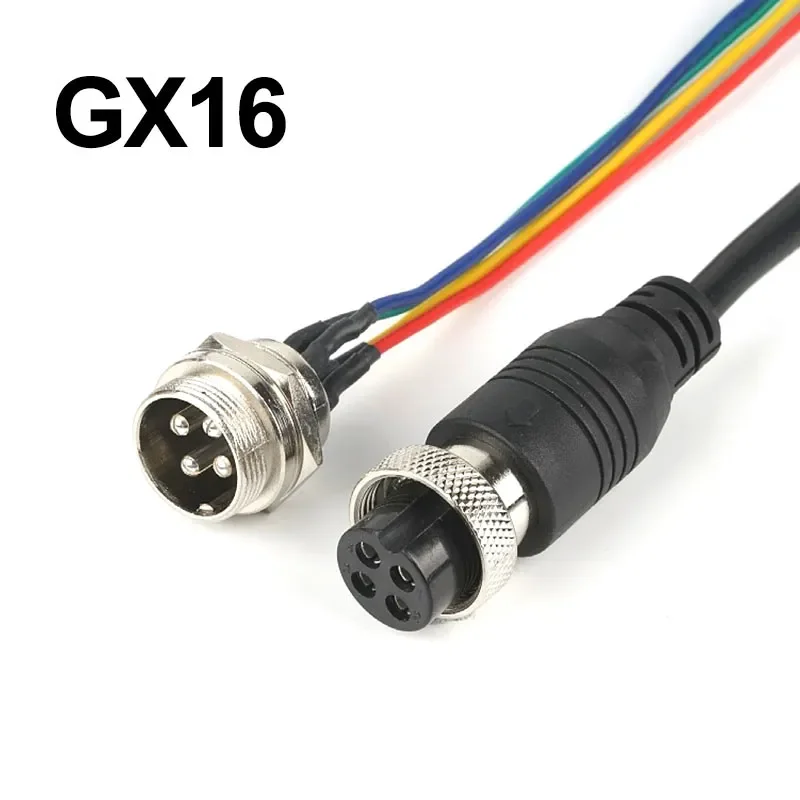 

GX16 Aviation Plug with Cable Waterproof IP68 2 3 4 5 6 7 8 9Pin Male Socket 16mm Open Connector Cable gx16 Extension Cord