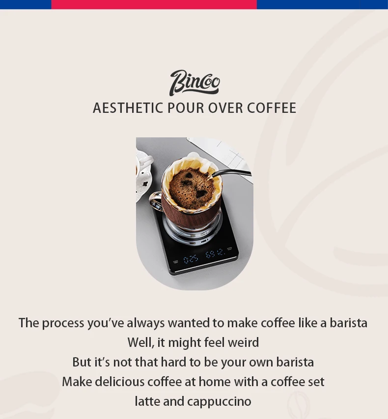 Description Picture 2 of itemBincoo LED Digital Kitchen Coffee Scale High Precision Cyclic Rechargeable Espresso Electronic Scale Home Barista Accessories