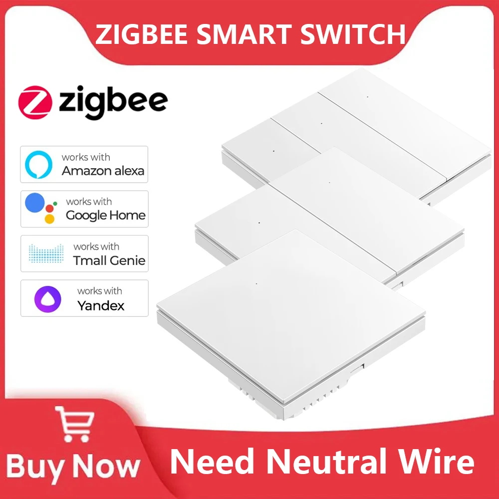 Interruptor De Luz Inteligente ZigBee 3.0 - Necesita Hub Y Cable Neutro, Compatible Con Alexa Y Google