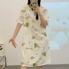 Cute Cartoon Nursing Maternity Clothings Pregnant Women Plus Size Spring Summer Nightgown Easy Access Breastfeeding Dresses 4