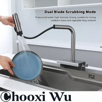 ก๊อกน้ําสแตนเลสแบบดึงออกในครัว, พวยกามัลติฟังก์ชั่น, การควบคุมคู่ร้อนและเย็น, แกนวาล์วเซรามิก 3