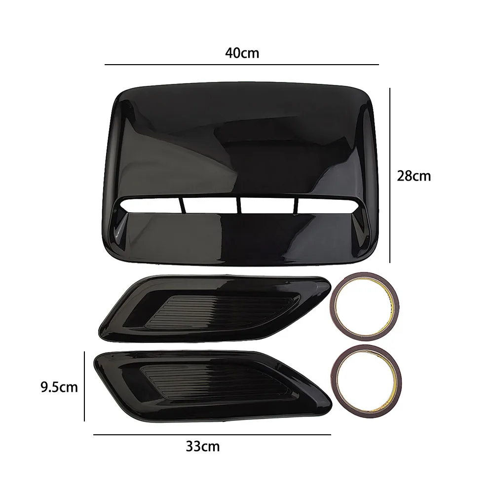 

Easy Installation,adhesive Tape Base,No Drilling ReqCar Center Side Air Flow Intake Hood Scoop Vent Bonnet Decorative Cover 3pcs