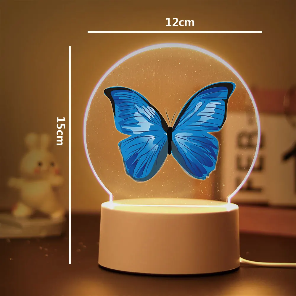 thumbnail image 1 of 1 lámpara 3D de mariposa caliente para decoración de dormitorio infantil, iluminación interior, regalos, 1 of 5