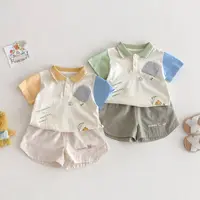 MILANCEL 2025 New Summer Kid's T-shirt Color Blocking Polo Shirts for Boys Letter Printed Tees 0-5Y Baby Children's Clothing 2