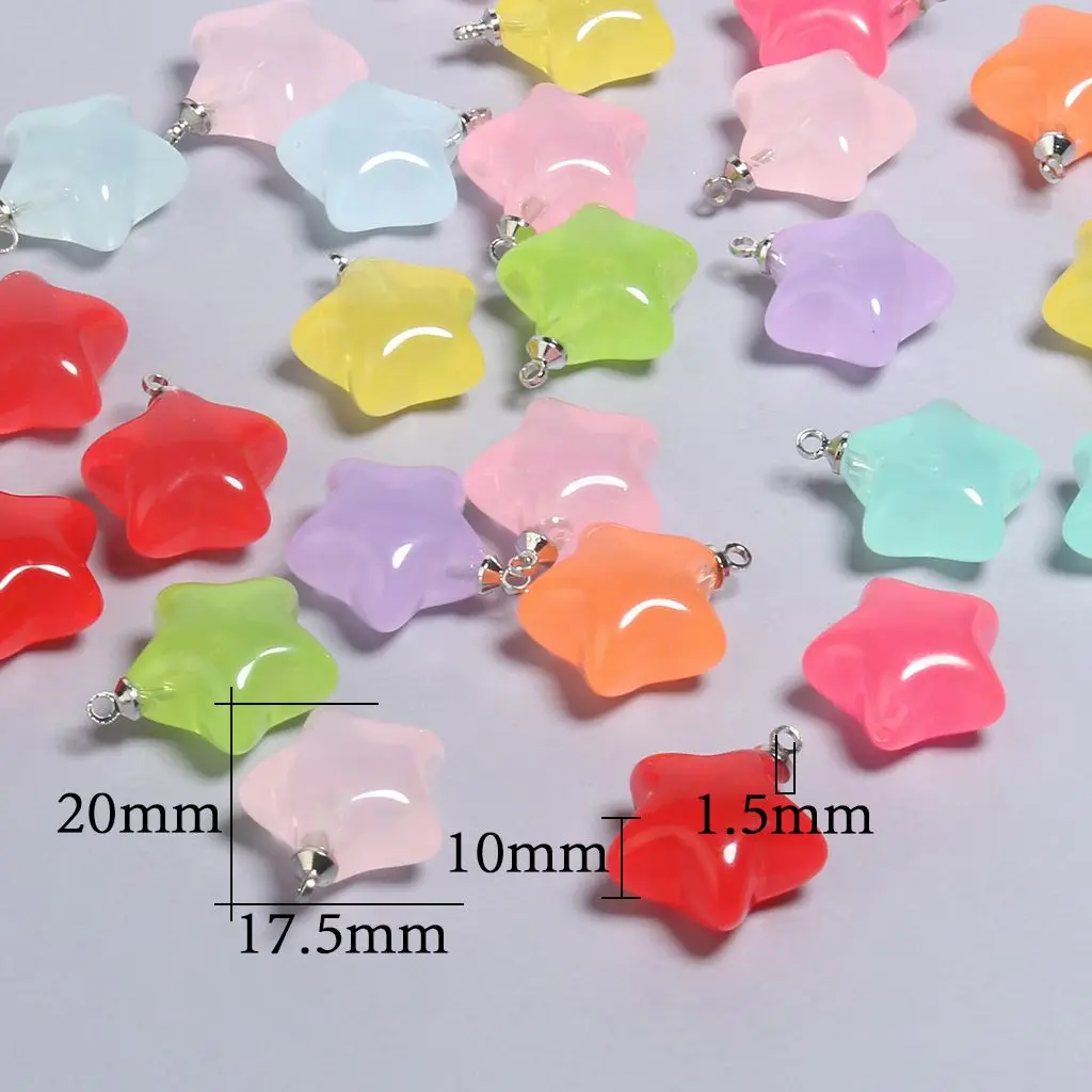 10 개/몫 혼합 귀여운 수 지 스타 매력 펜 던 트 DIY 팔찌 목걸이 귀걸이 쥬얼리 만들기 찾기 키 체인 20x17.5mm