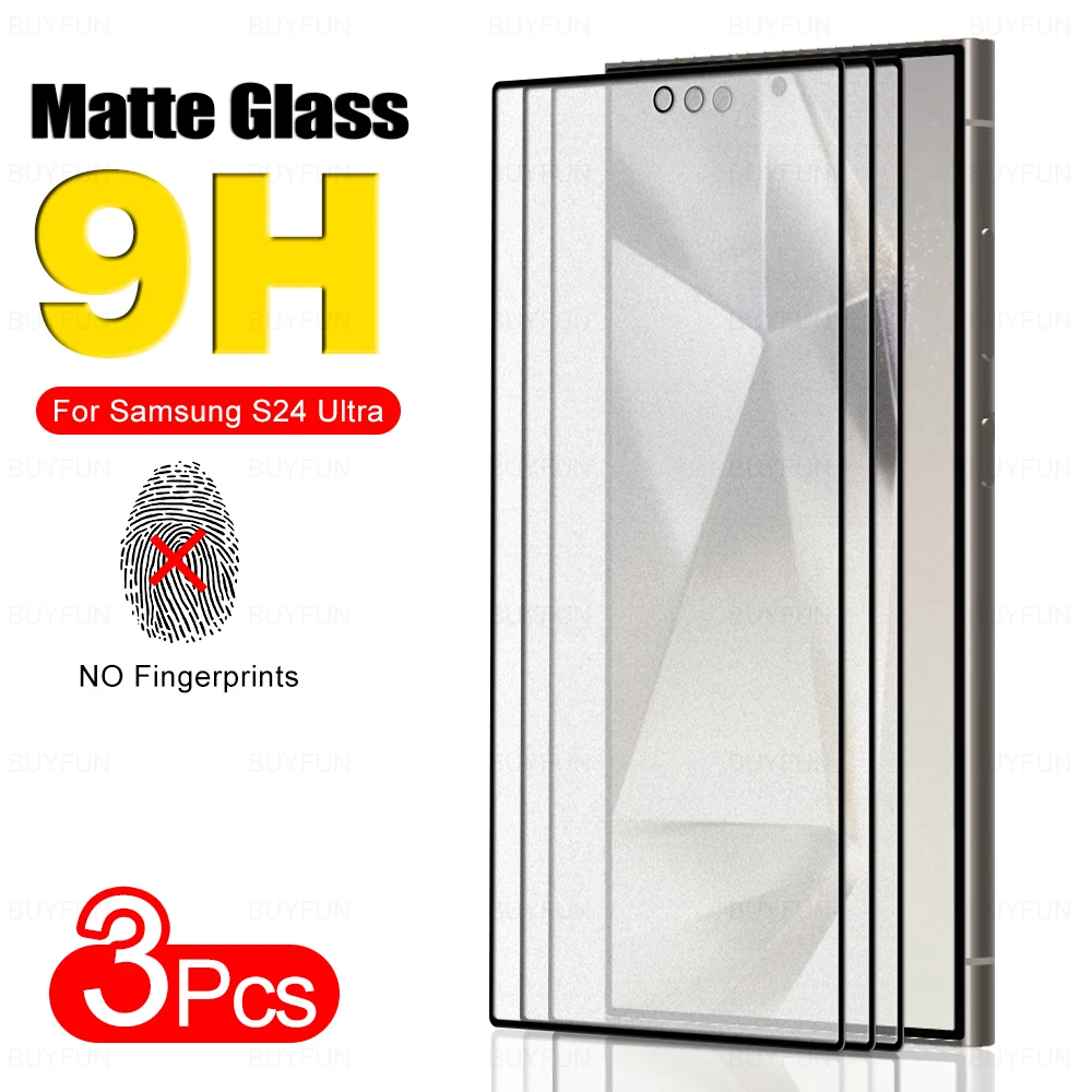 

3 шт. для Samsung Galaxy S24 Ultra Plus матовое закаленное стекло Samsong 24 s S24plus S 24 S24 + S24ultra 5G Sumsung защита для экрана