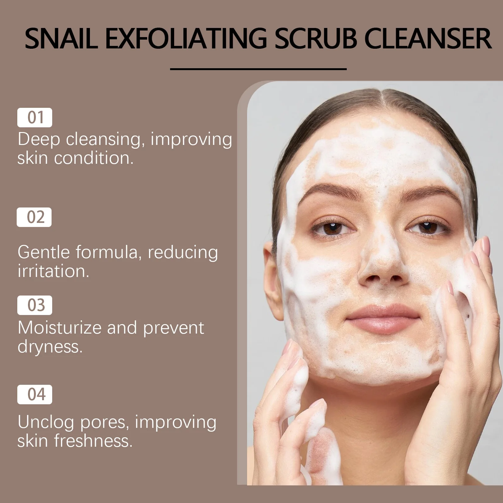 Snail Exfoliating Scrub Cleanser Contains Snail Mucin Gentle Cleansing Skin Brighten Effectively Remove Makeup Nourish Face Wash 2