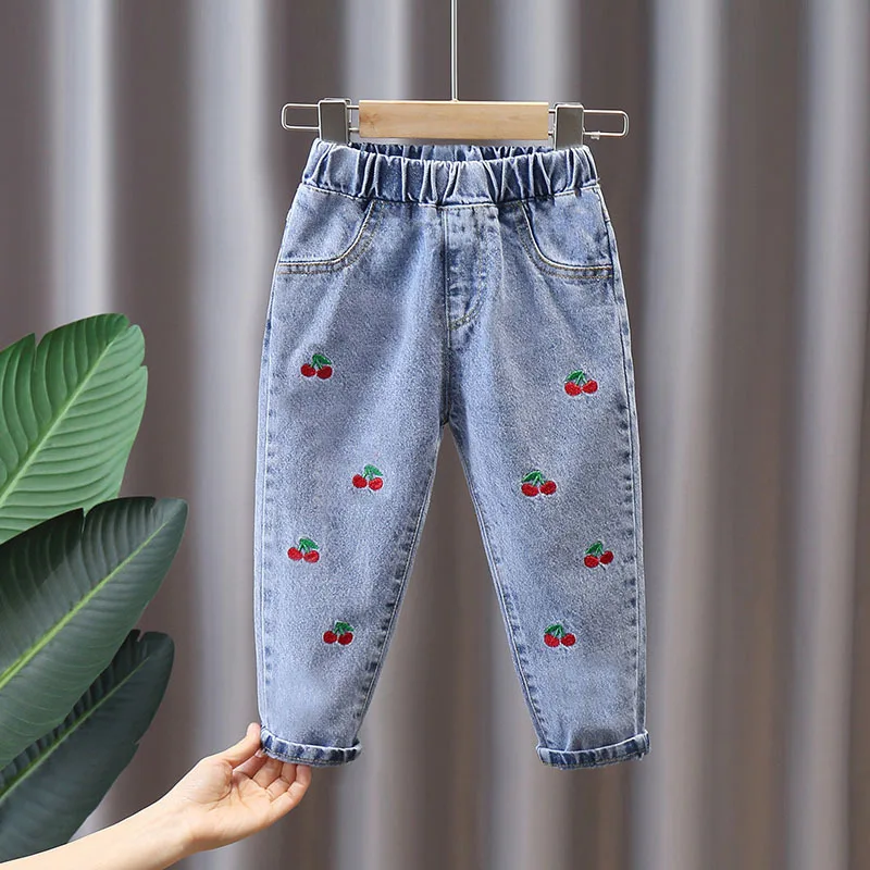 Girl Jeans Kids Floral Long Pants 